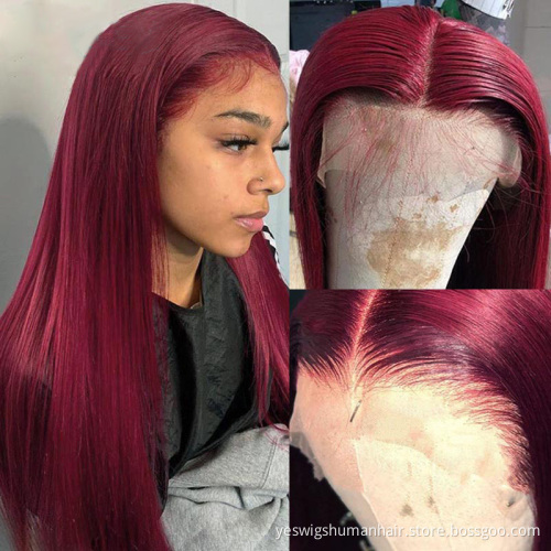 Yeswigs 99J 27 30 Colorful Full Hd Lace Front Wig Raw Indian Cuticle Aligned Virgin Human Hair Wig For Black Women Human Hair